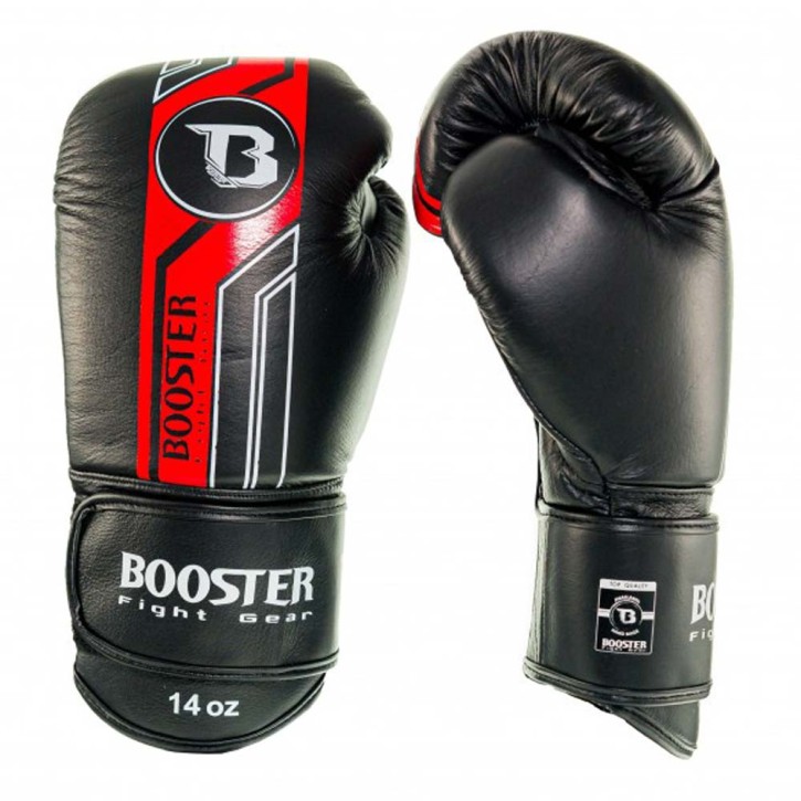 Booster BGL V9 Boxing Gloves Black Red Leather