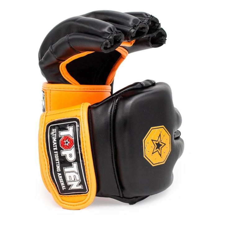Top Ten C Type MMA Striking Gloves Black Orange