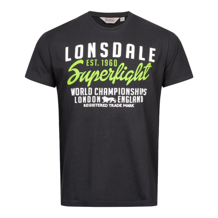 Lonsdale Bredon T-Shirt Schwarz Neon Grün