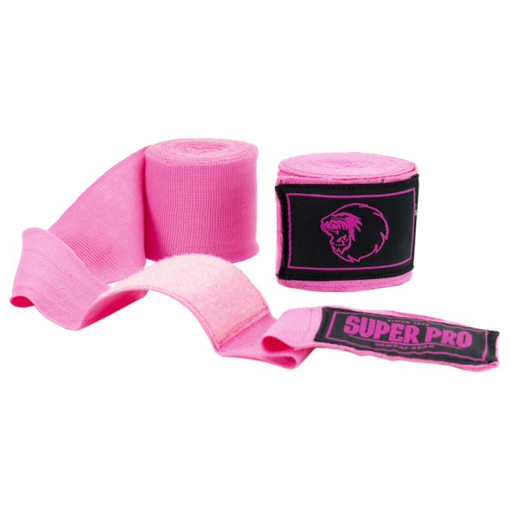 Super Pro Boxing Wraps Pink 250cm