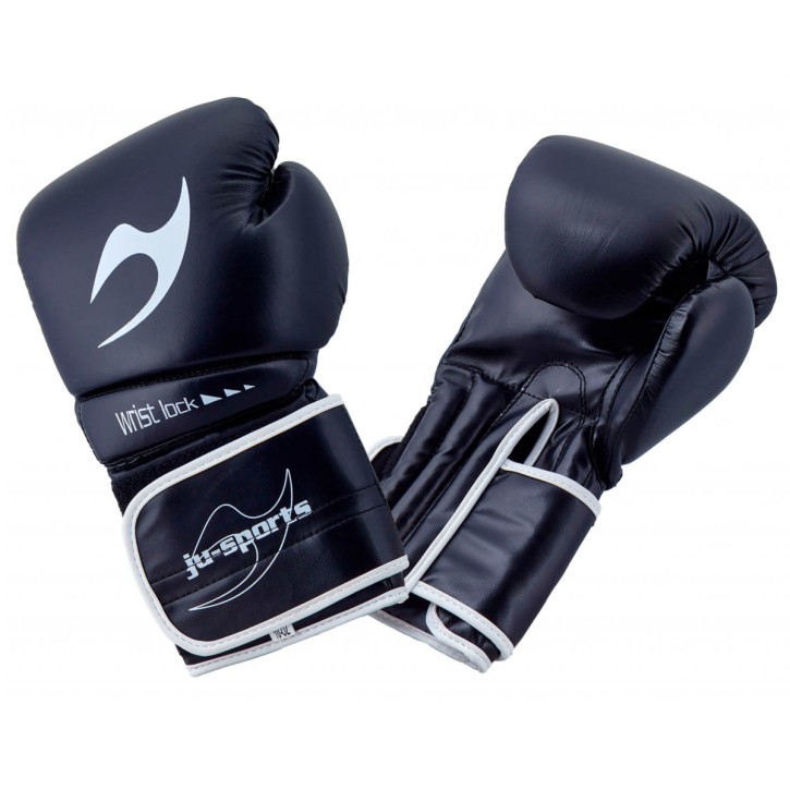 ju- Sports C16 Competitor Boxing Gloves PU 10 Oz Black