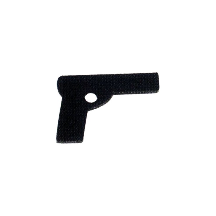 Hard rubber pistol Black 17cm