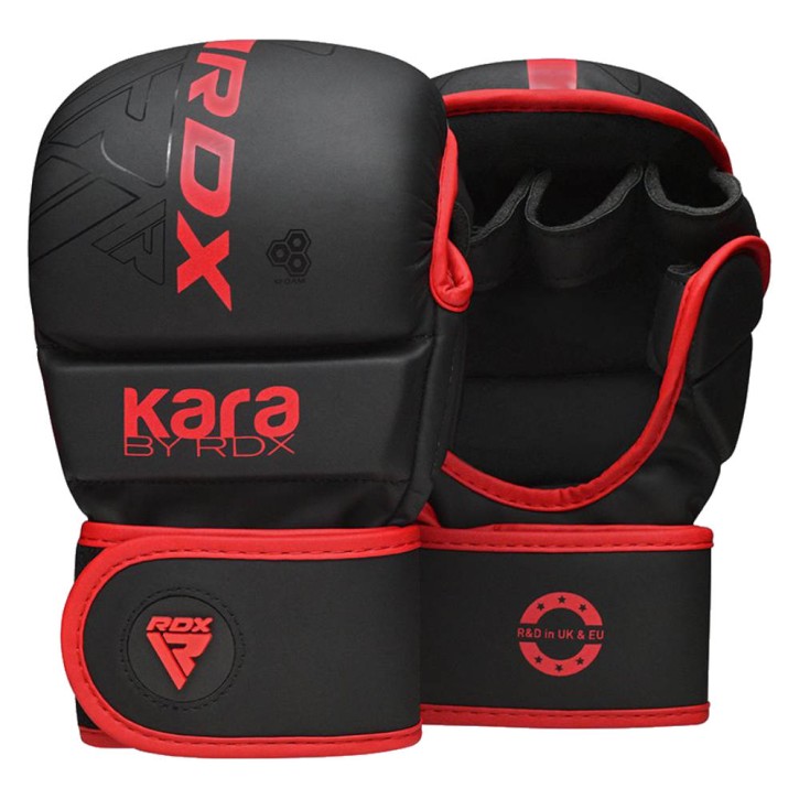 RDX Kara F6 Shooter MMA Sparring Handschuhe Schwarz Rot