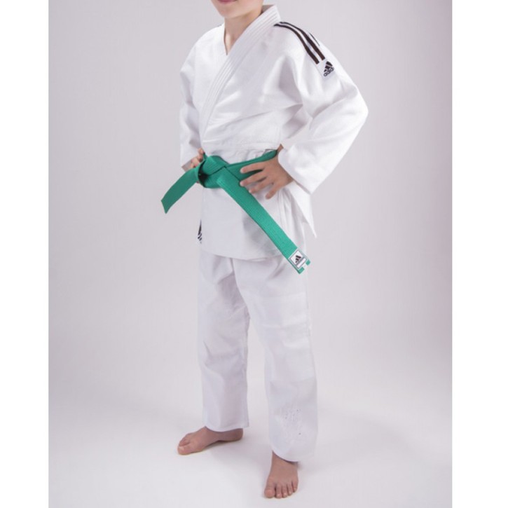 Gewoon Biscuit plank Adidas J350 Club Judo Gi Kids White Black-AAG_000777