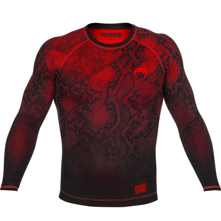 Abverkauf Venum Fusion Compression T-Shirt LS Black Red XXL