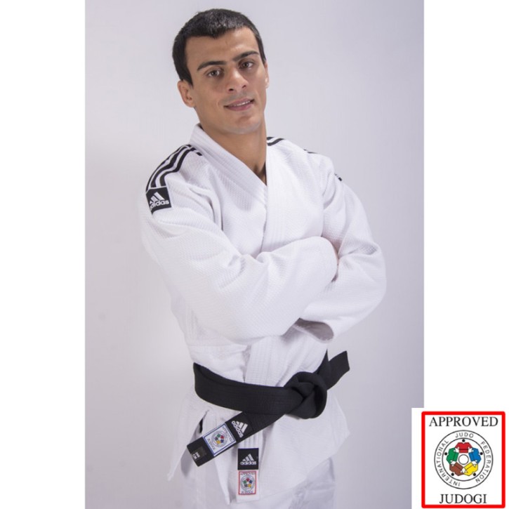Adidas Slim Fit Champion II IJF Judo White-AAG_000787