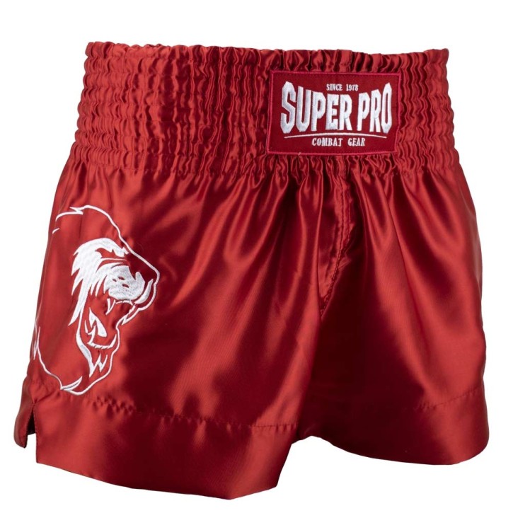 Super Pro Hero Thai Kickbox Shorts Rot Weiss