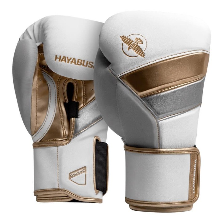 Hayabusa T3 Boxing Glove White Gold