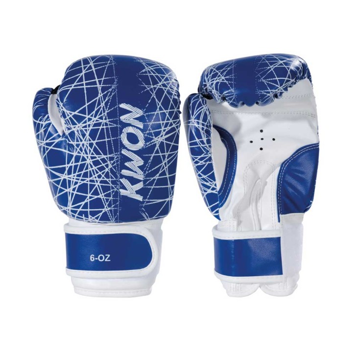 Kwon Kids Neon 6oz Boxing Gloves Blue