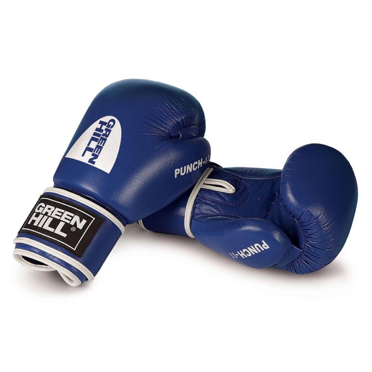 Green Hill Punch II Boxing Gloves Blue Leather