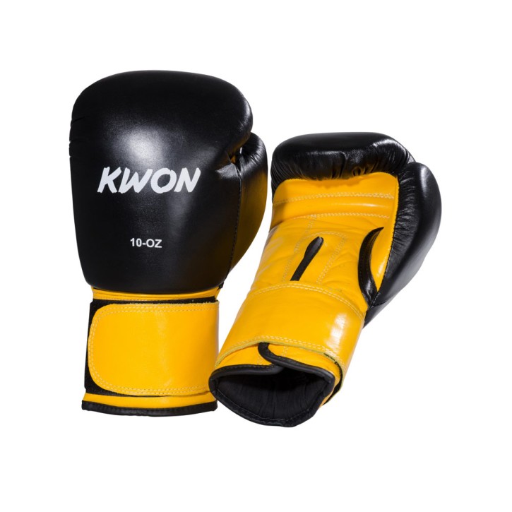 Kwon Knocking Boxing Gloves Black Yellow