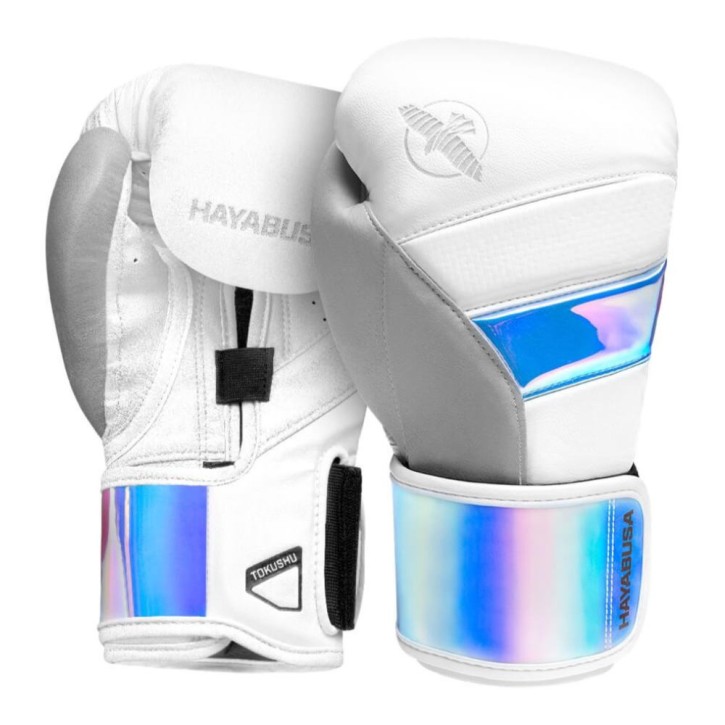 Hayabusa T3 Boxing Gloves Iridescent White