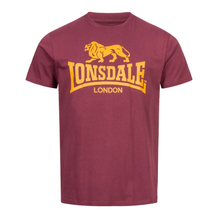 Lonsdale Logo T-Shirt Vintage Oxblood