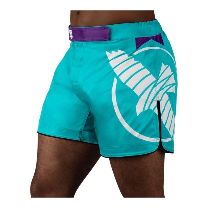 Hayabusa Icon Mid Length Fightshort Teal Weiss