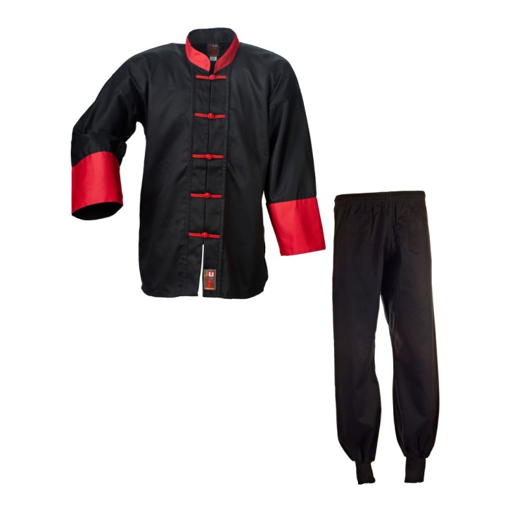 ju- Sports Kung Fu Suit Cotton Black Red