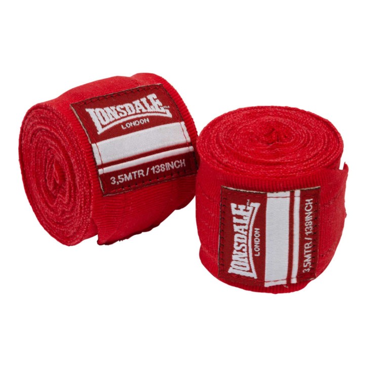 Lonsdale Pro Hand Boxing Wraps 350cm Red