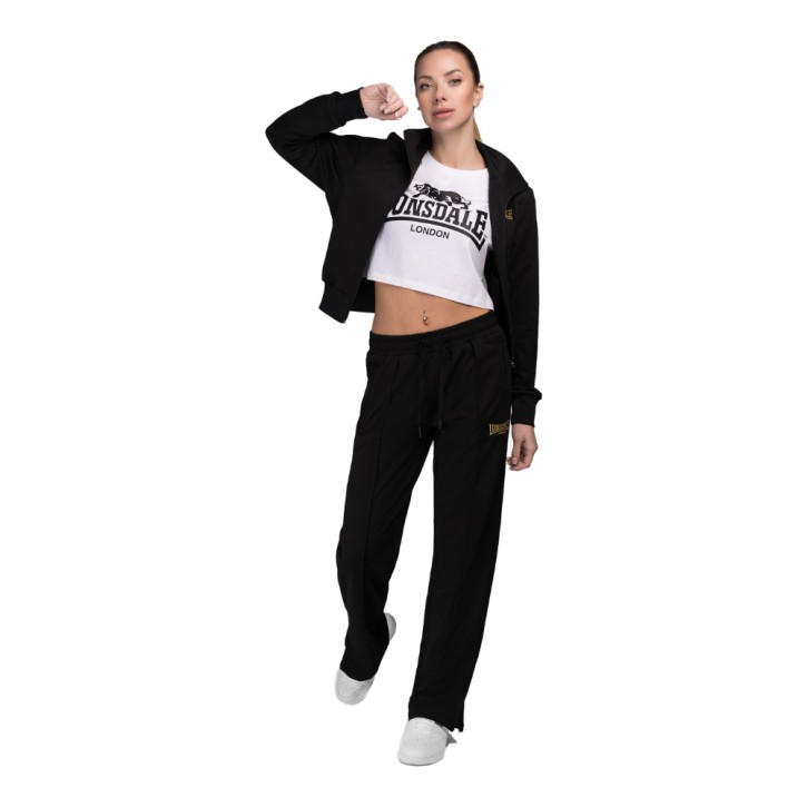Lonsdale Carbost Womens Tracksuit Cropped Black
