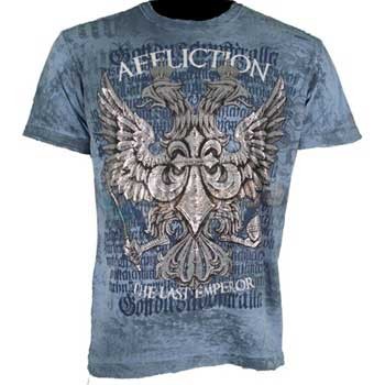 Abverkauf Affliction Fedor Warbird Signature T-Shirt Blue