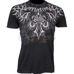 Abverkauf Affliction Skeleton T-Shirt Black