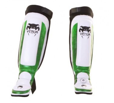 Sale Venum Green Viper MMA Shinguards Skintex Leather M
