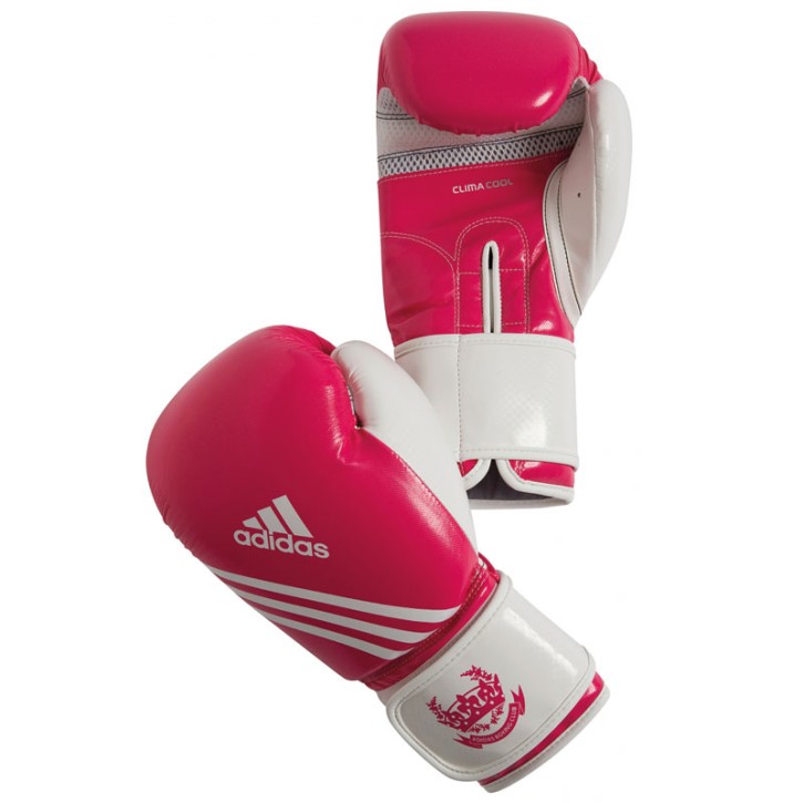 Adidas fitness boxing gloves pink white