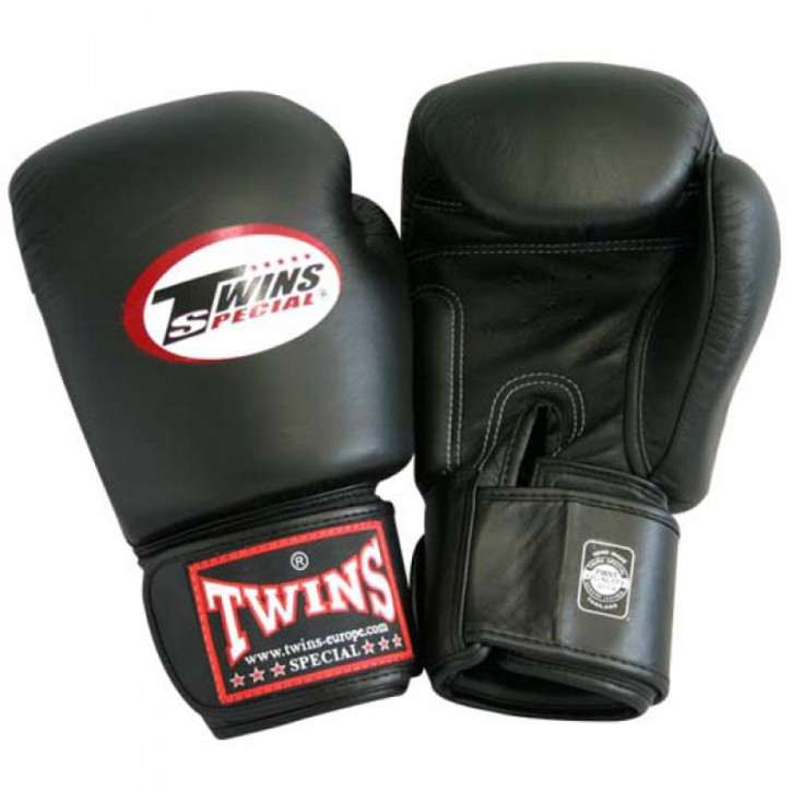 Twins BGVL 3 Black leather boxing gloves