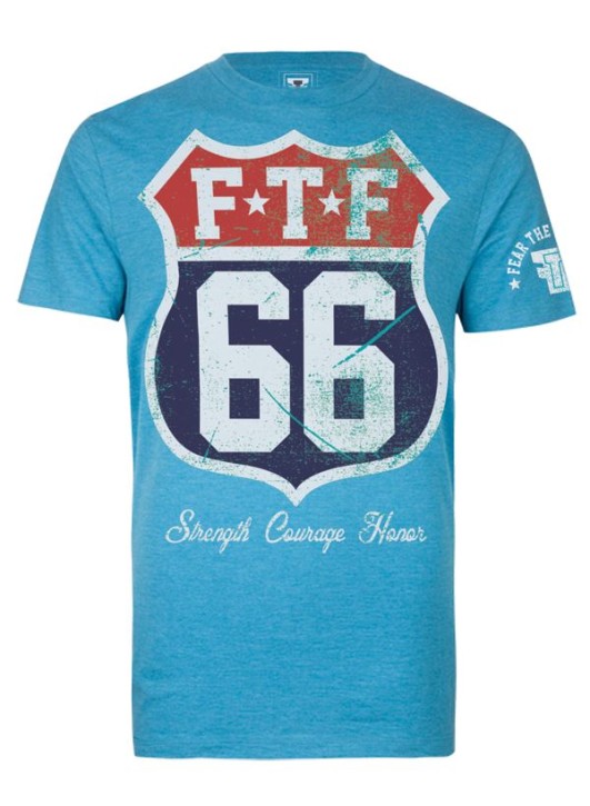 Abverkauf Fear The Fighter FTF 66 blue Shirt Gr.S