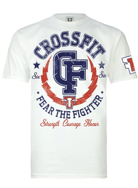 Abverkauf Fear The Fighter FTF crossfit White Shirt XXL