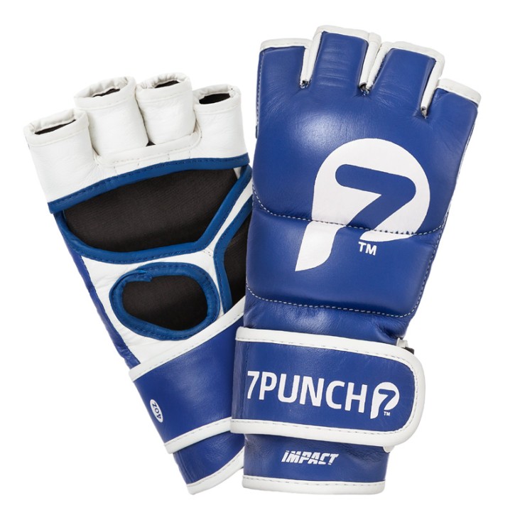 Abverkauf 7Punch Impact Leder MMA Handschuhe blue