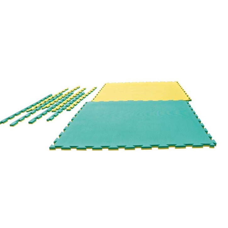 Puzzle reversible mat Grappling Yellow Green