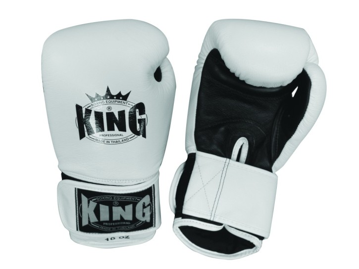 KING boxing gloves leather white BGK2