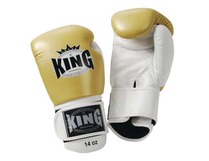 Abverkauf KING Boxhandschuhe Leder gold BGK-5
