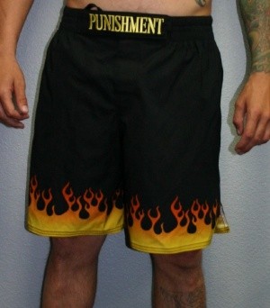 SALE Punishment Original Black Flame Grapple Shorts Gr S