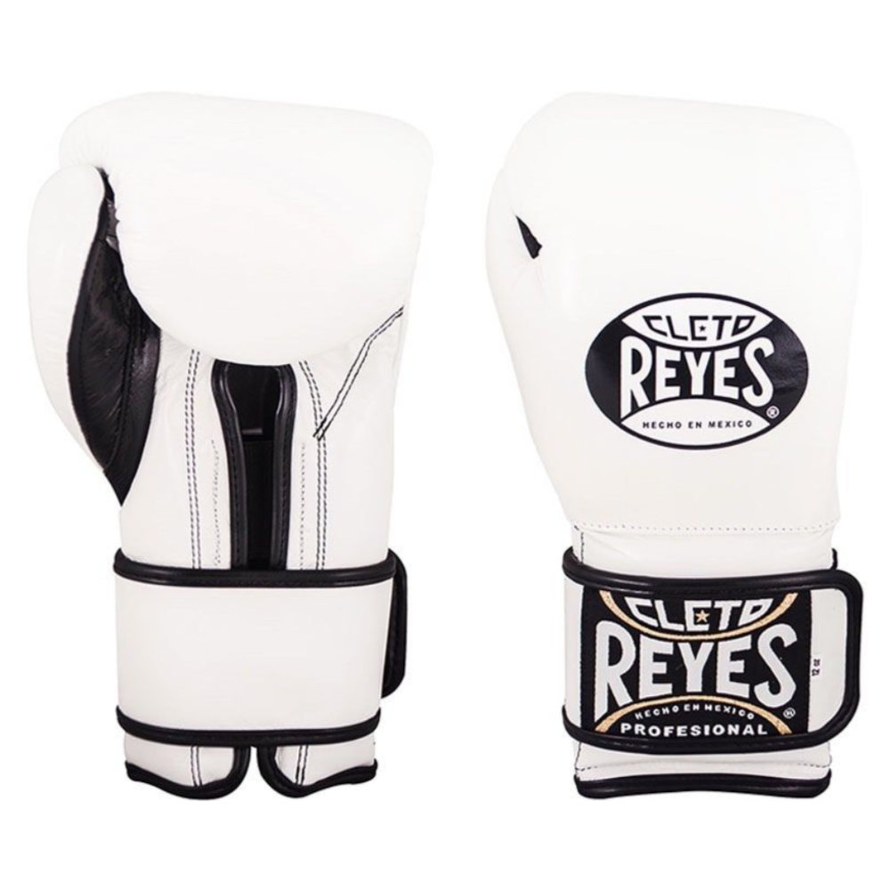 Cleto Reyes Hook and Loop Training Boxing Gloves Leather Whi-ABE_000014