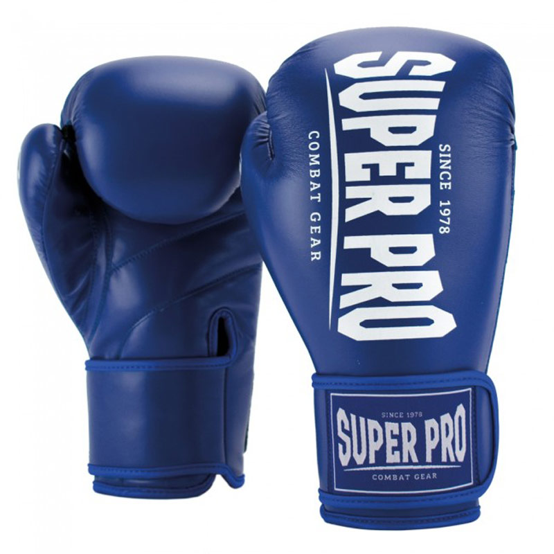 Super Pro Champ Kick Boxhandschuhe Blau Weiss-ADE_000189