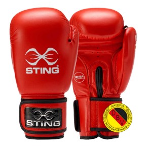 Sting IBA DBV Competition Boxing Gloves Red