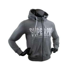 Super Pro S.P. Logo Zip Hoody Grau Weiss