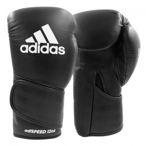 Adidas Adispeed Strap Up Boxing Gloves Black White ADISBG501