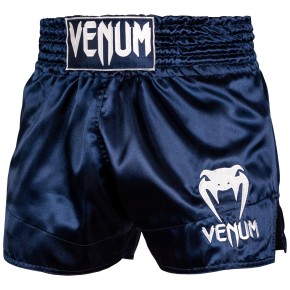 Venum Muay Thai Shorts Classic Navy Blue White