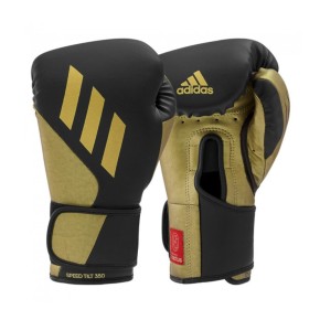 Adidas Speed Tilt 350 Velcro Boxing Gloves Black Gold SPD350