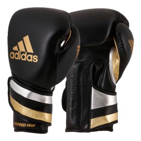 Adidas Adispeed Strap Up Boxhandschuhe Black Gold Silver ADISBG501PRO