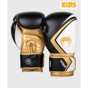Venum Contender 2.0 Boxing Gloves Kids Black White Gold