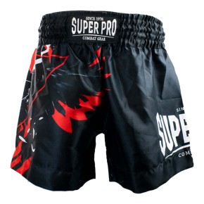 Super Pro Raven Thai Shorts Schwarz Grau