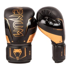 Venum Elite Evo Boxing Gloves Black Bronze