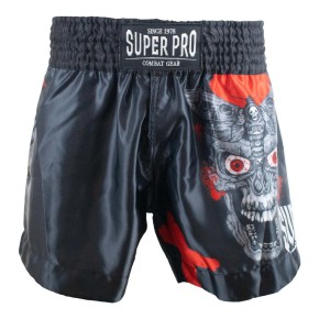 Super Pro Skull Thai Shorts Schwarz Grau