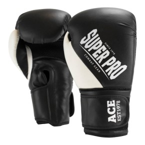 Super Pro ACE Kick Kids Boxing Gloves Black White