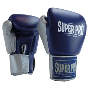Super Pro Enforcer Thai Boxhandschuhe Leder Blau