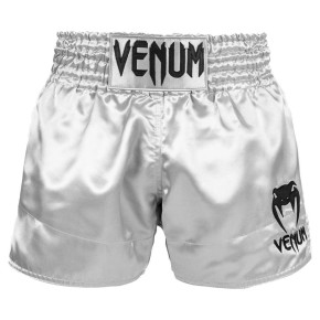 Venum Classic Muay Thai Shorts Silver Black