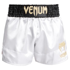 Venum Classic Muay Thai Shorts Weiss Schwarz Gold