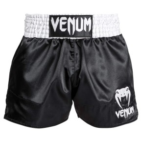 Venum Classic Muay Thai Shorts Schwarz Weiss Weiss